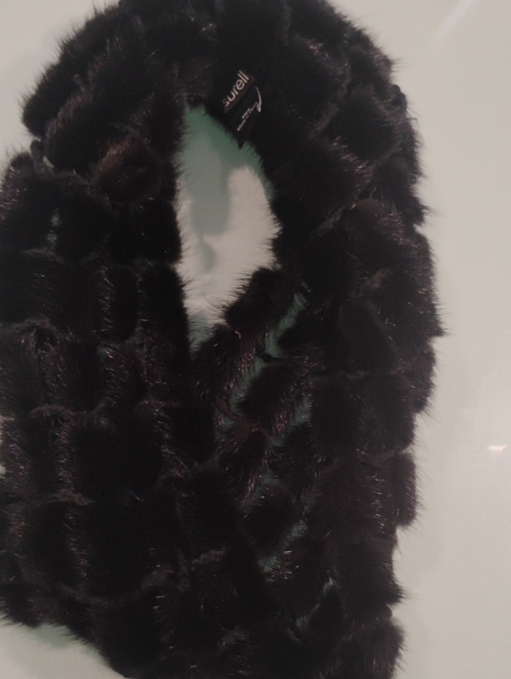 Surell Black Faux Fur Scarf - Plush Winter Wrap